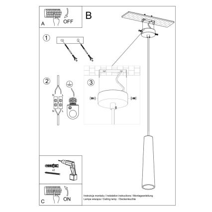 Candelabro suspenso ELECTRA 1xGU10/40W/230V