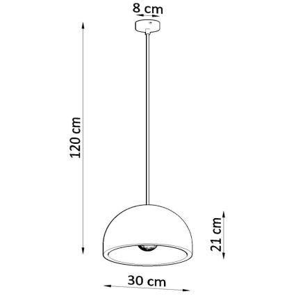 Candelabro suspenso PABLITO 1xE27/60W/230V betão