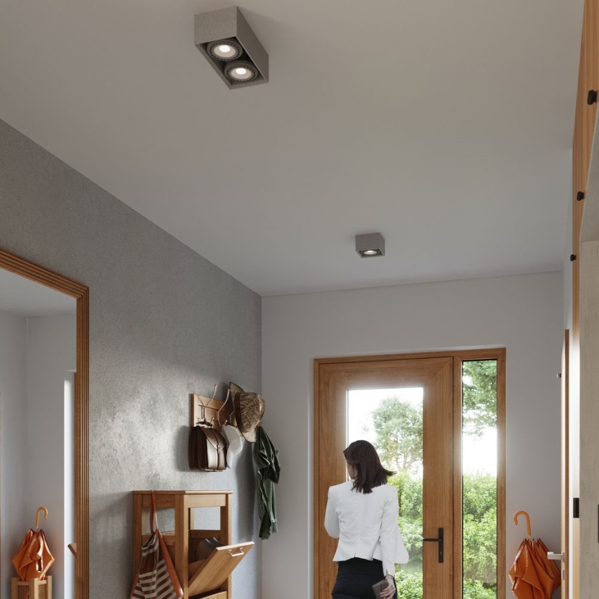 Iluminação de teto QUATRO AR111 2xGU10/40W/230V betão