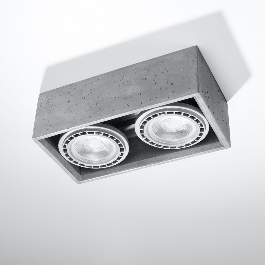 Iluminação de teto QUATRO AR111 2xGU10/40W/230V betão