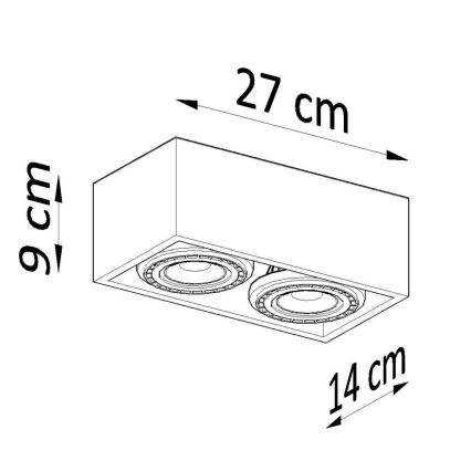 Iluminação de teto QUATRO AR111 2xGU10/40W/230V betão