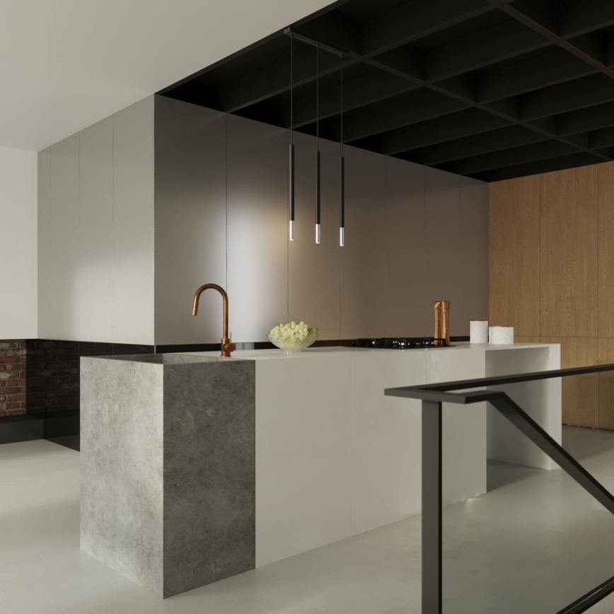 Candeeiro suspenso MOSAIC 1xG9/12W/230V preto/cromado brilhante