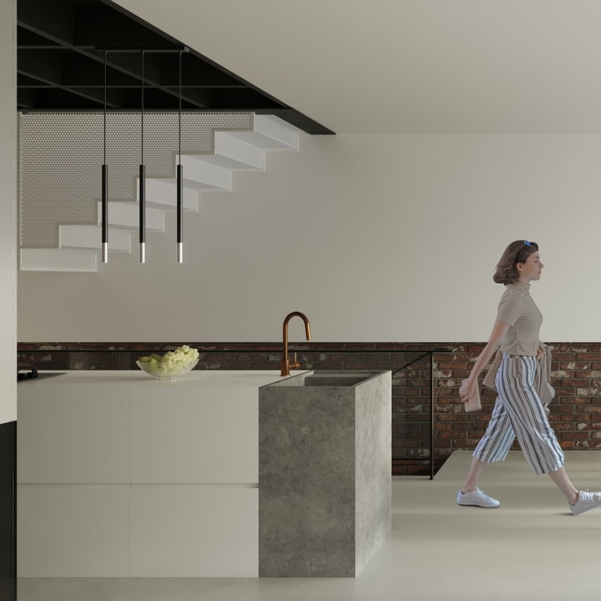 Candeeiro suspenso MOSAIC 1xG9/12W/230V preto/cromado brilhante