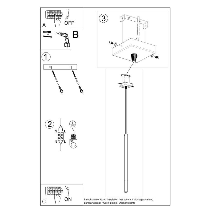 Candeeiro suspenso MOSAIC 1xG9/12W/230V preto/cromado brilhante