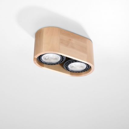 Iluminação de teto BASIC AR111 2xGU10/40W/230V faia