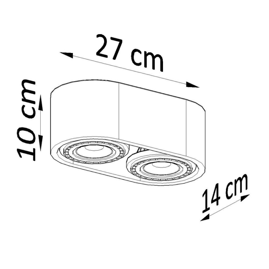 Iluminação de teto BASIC AR111 2xGU10/40W/230V faia