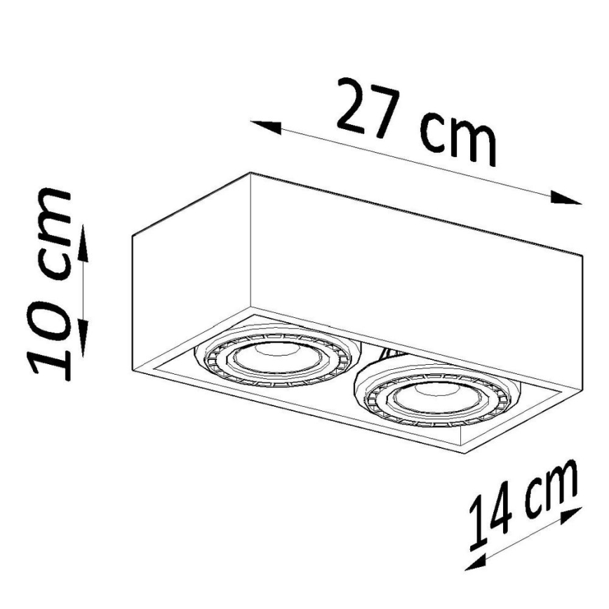 Iluminação de teto QUATRO AR111 2xGU10/40W/230V faia