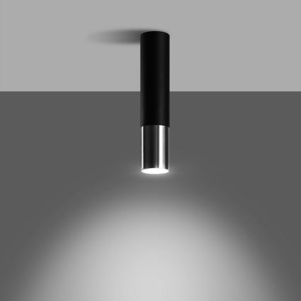 Foco LOOPEZ 1xGU10/10W/230V preto/cromado brilhante