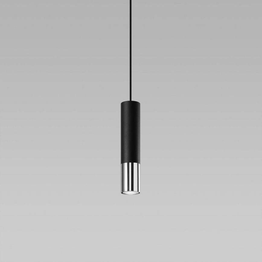 Candeeiro suspenso LOOPEZ 1xGU10/10W/230V preto/cromado brilhante