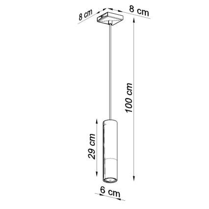 Candeeiro suspenso LOOPEZ 1xGU10/10W/230V preto/cromado brilhante