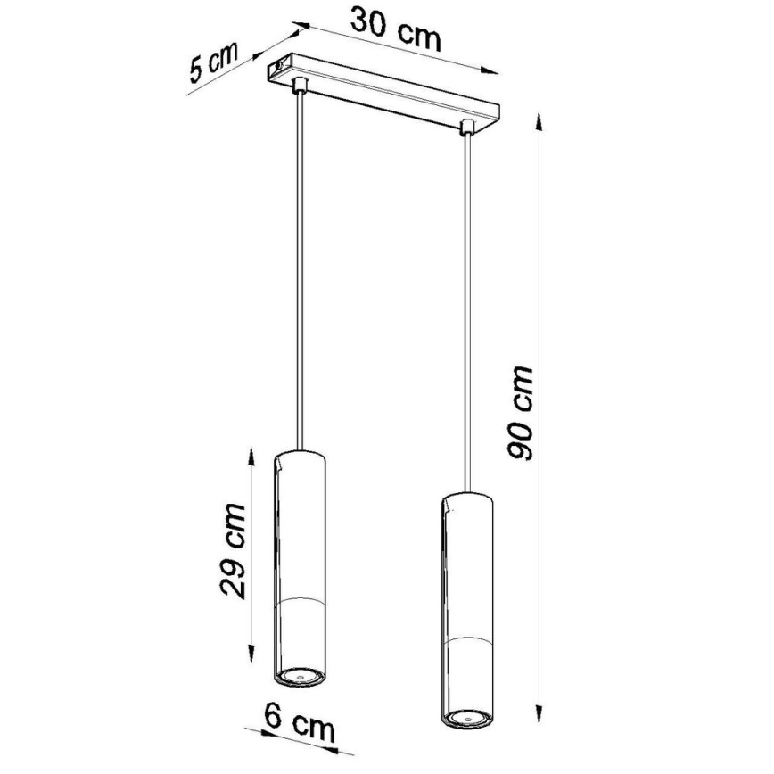 Candeeiro suspenso LOOPEZ 2xGU10/10W/230V preto/cromado brilhante