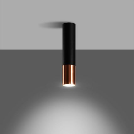 Foco LOOPEZ 1xGU10/10W/230V preto/cobre
