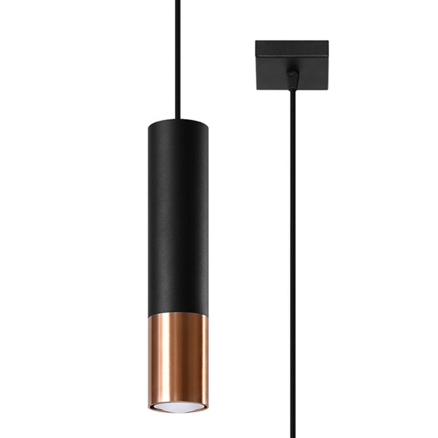 Candeeiro suspenso LOOPEZ 1xGU10/10W/230V preto/cobre