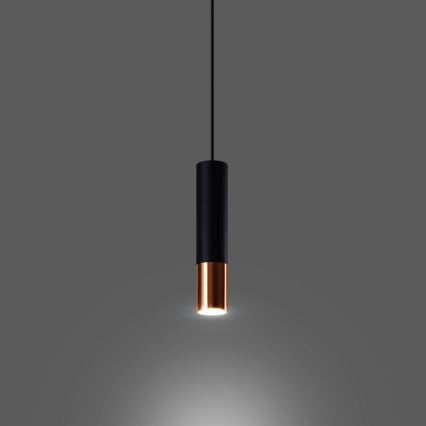 Candeeiro suspenso LOOPEZ 1xGU10/10W/230V preto/cobre