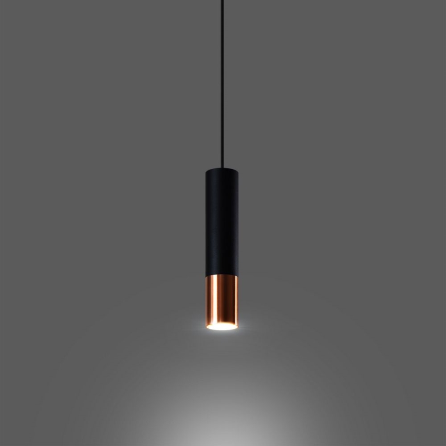 Candeeiro suspenso LOOPEZ 1xGU10/10W/230V preto/cobre
