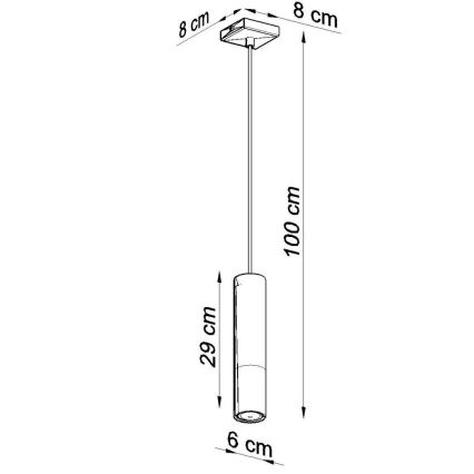 Candeeiro suspenso LOOPEZ 1xGU10/10W/230V preto/cobre