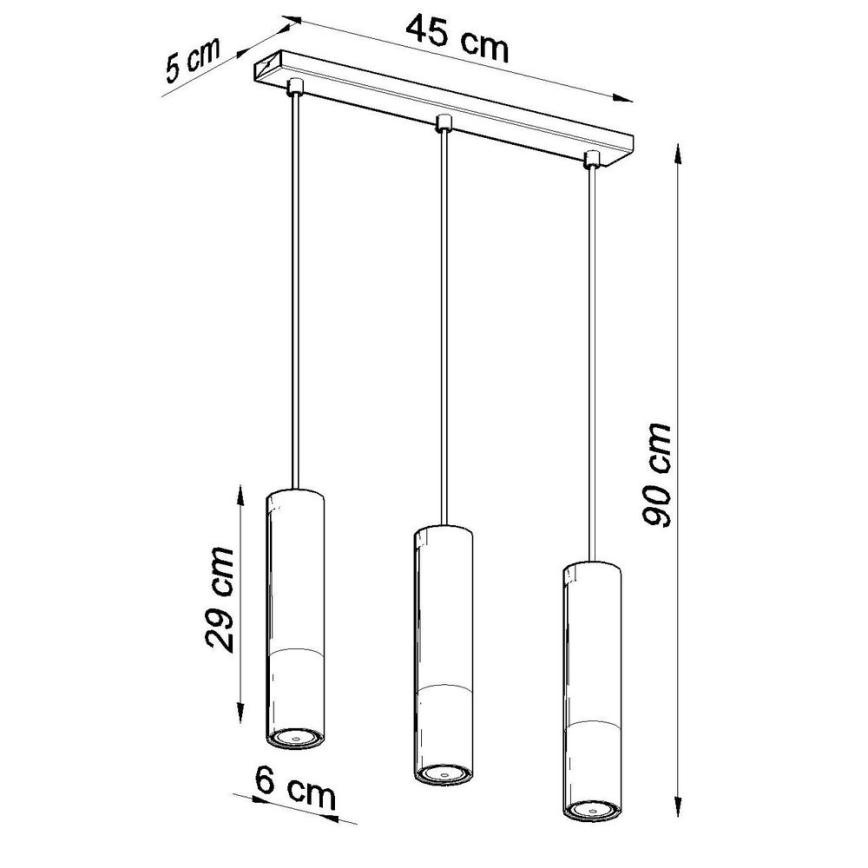 Candeeiro suspenso LOOPEZ 3xGU10/10W/230V preto/cobre