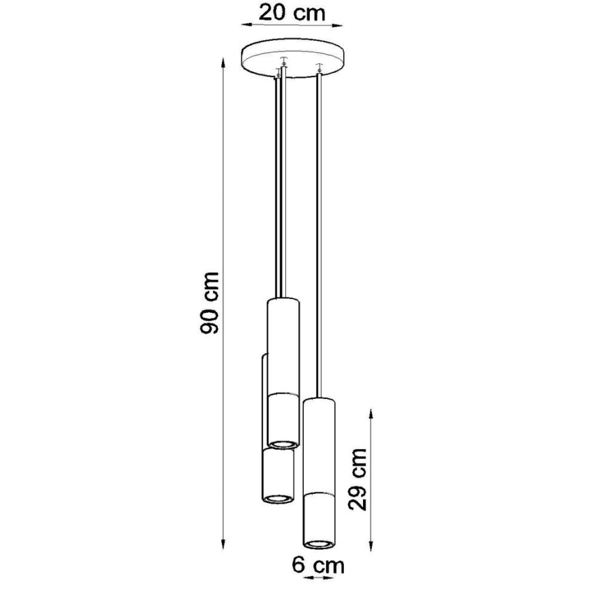 Candeeiro suspenso LOOPEZ 3xGU10/10W/230V redondo preto/cobre