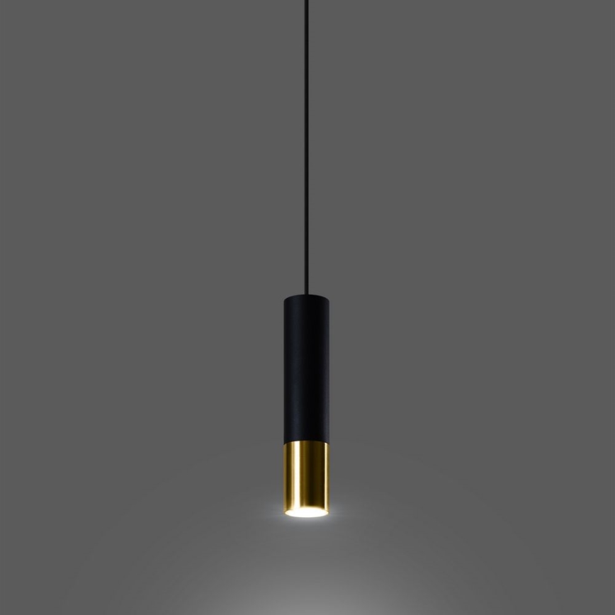Candelabro suspenso LOOPEZ 1xGU10/40W/230V preto/dourado