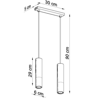 Candeeiro suspenso LOOPEZ 2xGU10/10W/230V preto/dourado