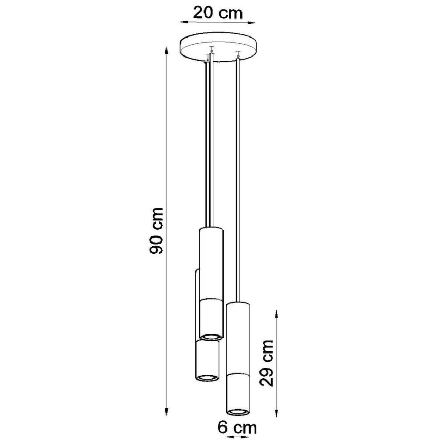 Candeeiro suspenso LOOPEZ 3xGU10/10W/230V redondo preto/dourado