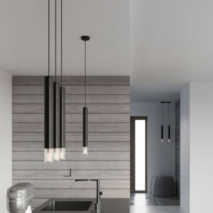 Candelabro suspenso VIZIER 1xG9/40W/230V preto