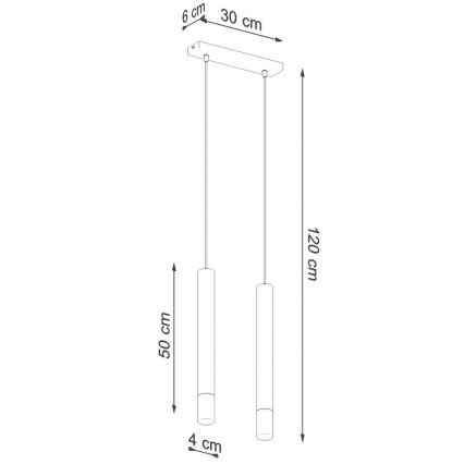 Candelabro suspenso VIZIER 2xG9/40W/230V preto