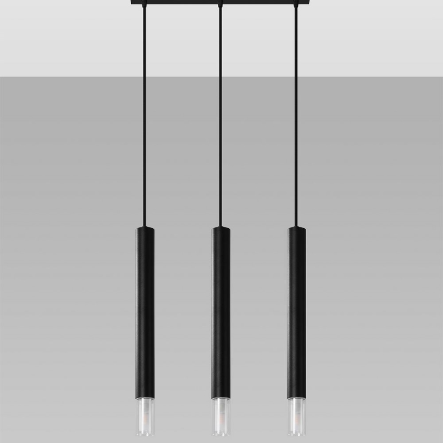 Candelabro suspenso VIZIER 3xG9/12W/230V preto
