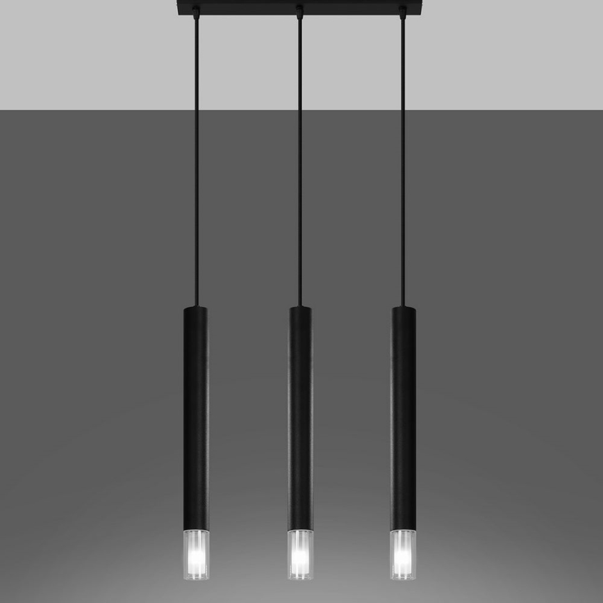 Candelabro suspenso VIZIER 3xG9/12W/230V preto