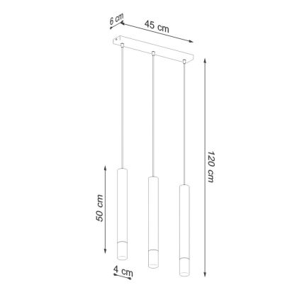 Candelabro suspenso VIZIER 3xG9/12W/230V preto
