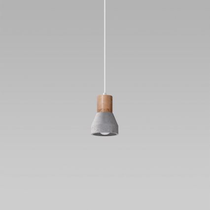 Candelabro suspenso QUBIC 1xE27/60W/230V betão/Bétula/faia