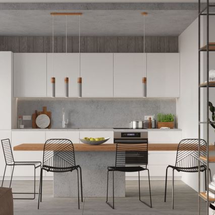 Candelabro suspenso ZANE 2xGU10/40W/230V betão/Bétula/faia