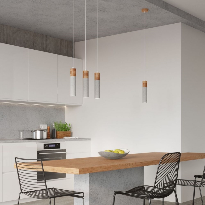 Candelabro suspenso ZANE 2xGU10/40W/230V betão/Bétula/faia