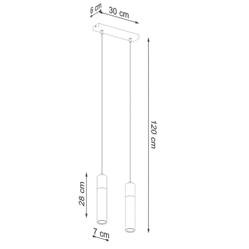 Candelabro suspenso ZANE 2xGU10/40W/230V betão/Bétula/faia