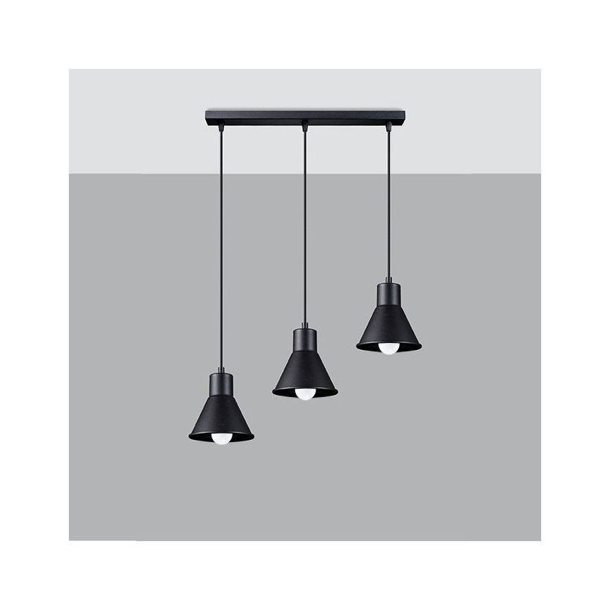 Candelabro suspenso TALEJA 3xE27/60W/230V preto