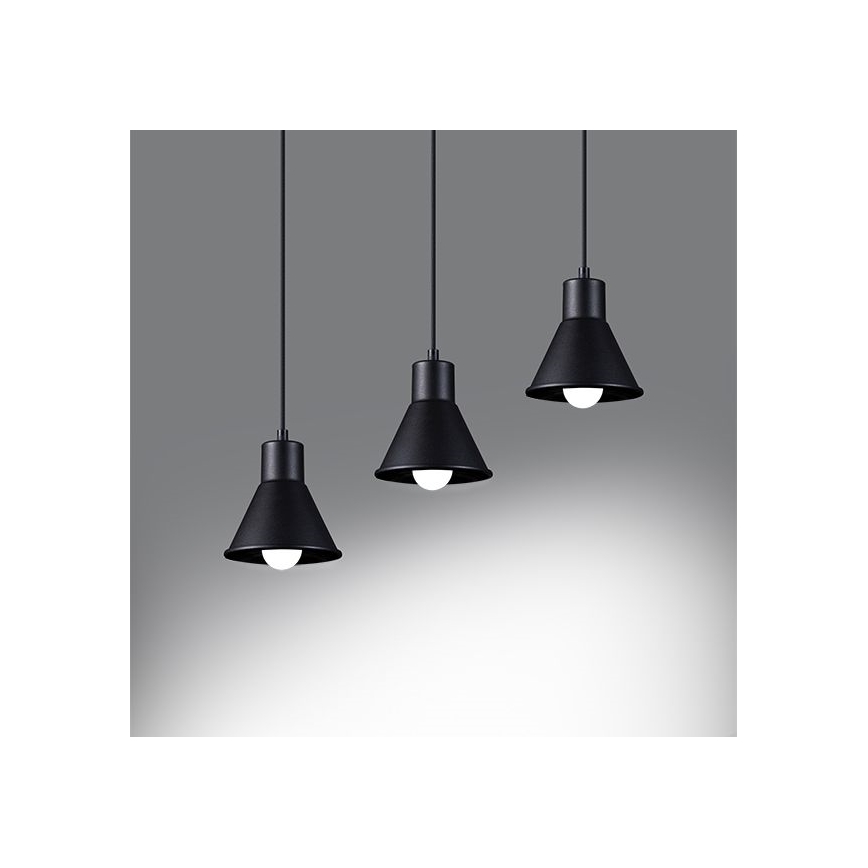 Candelabro suspenso TALEJA 3xE27/60W/230V preto