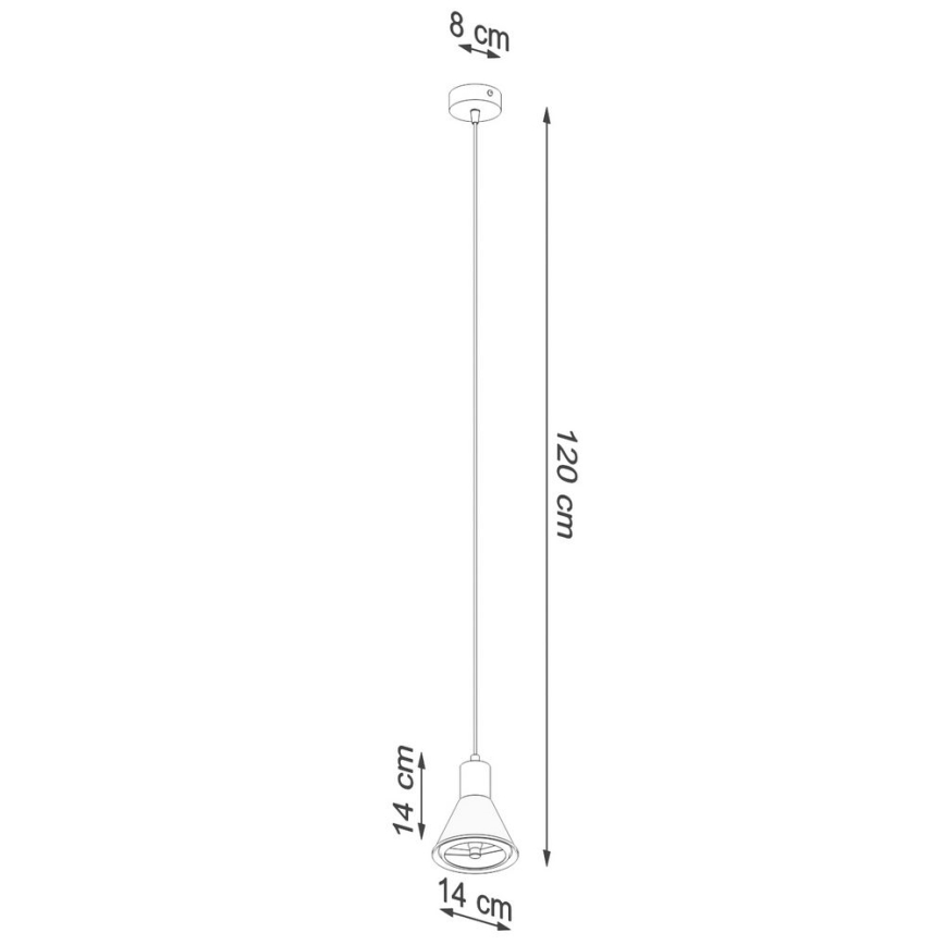 Candelabro suspenso TAZILA 1xES111/60W/230V branco