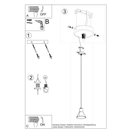 Candelabro suspenso TAZILA 1xES111/60W/230V branco