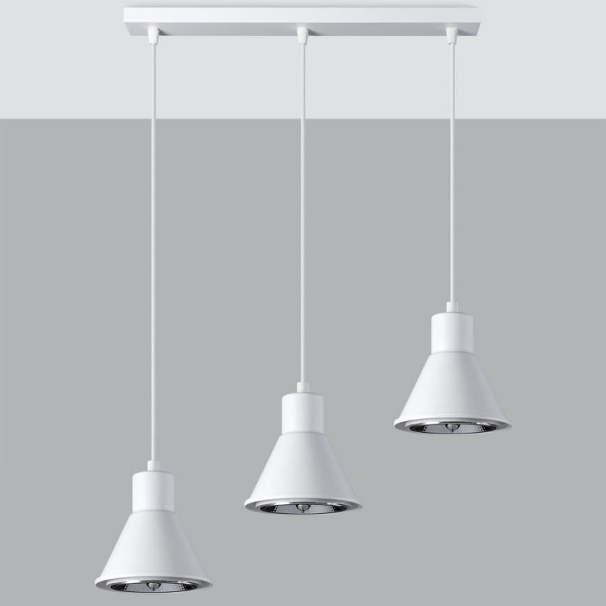 Candelabro suspenso TAZILA 3xES111/60W/230V branco