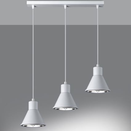 Candelabro suspenso TAZILA 3xES111/60W/230V branco