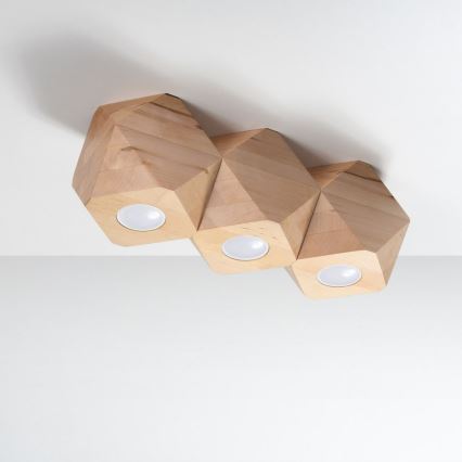 Iluminação de teto WOODY 3xGU10/40W/230V carvalho