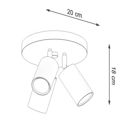 Foco RING 3xGU10/10W/230V branco