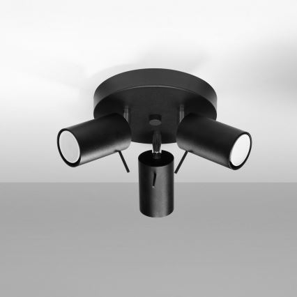 Foco RING 3xGU10/10W/230V preto