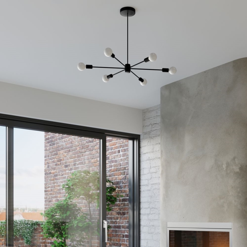 Candelabro suspenso LANGO 3xE27/60W/230V preto