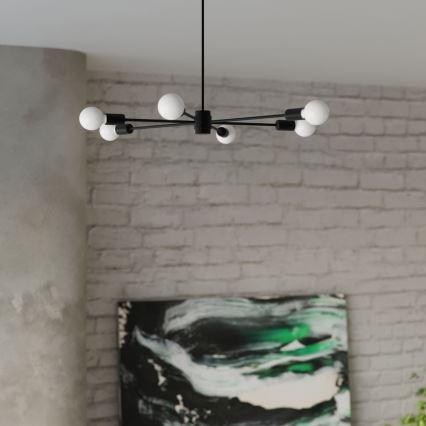 Candelabro suspenso LANGO 3xE27/60W/230V preto