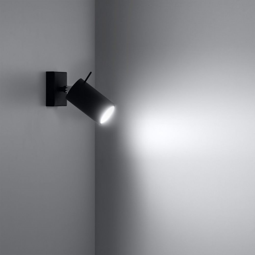 Foco de parede RING 1xGU10/10W/230V preto