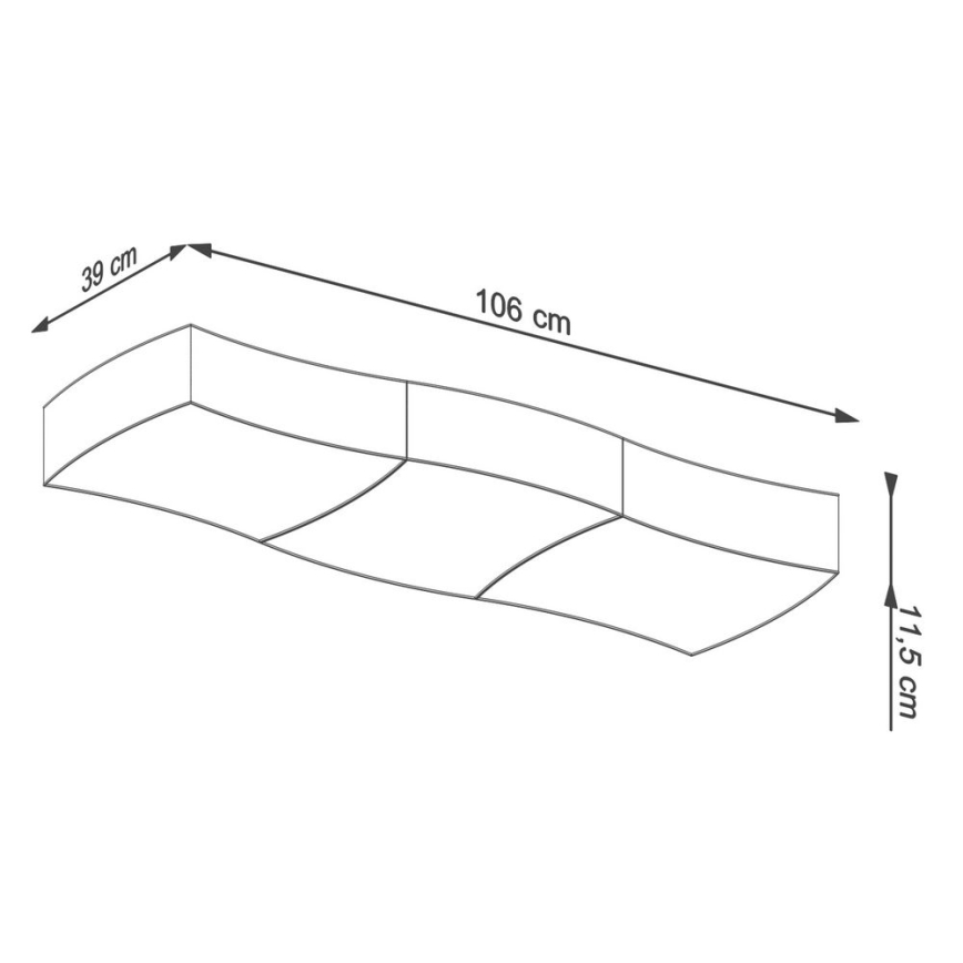 Iluminação de teto SQUARE 6xE27/60W/230V branca