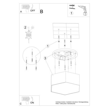 Iluminação de teto SUNDE 2xE27/60W/230V 15,5 cm preta