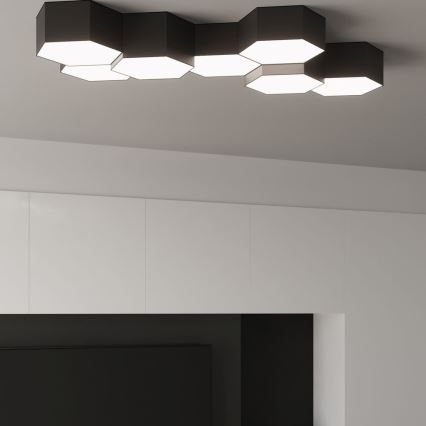 Iluminação de teto SUNDE 2xE27/60W/230V 15,5 cm preta