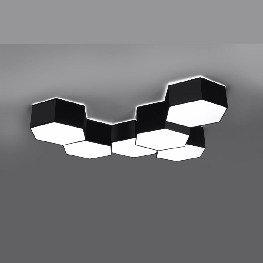 Iluminação de teto SUNDE 2xE27/60W/230V 15,5 cm preta